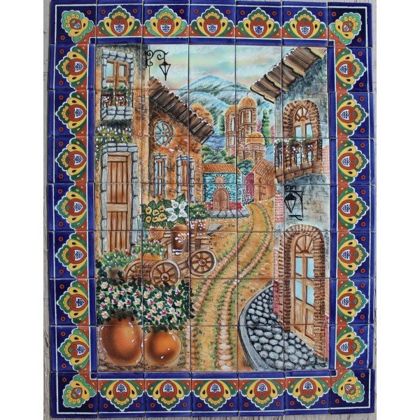 Mexican Talavera Mural Pueblo 20
